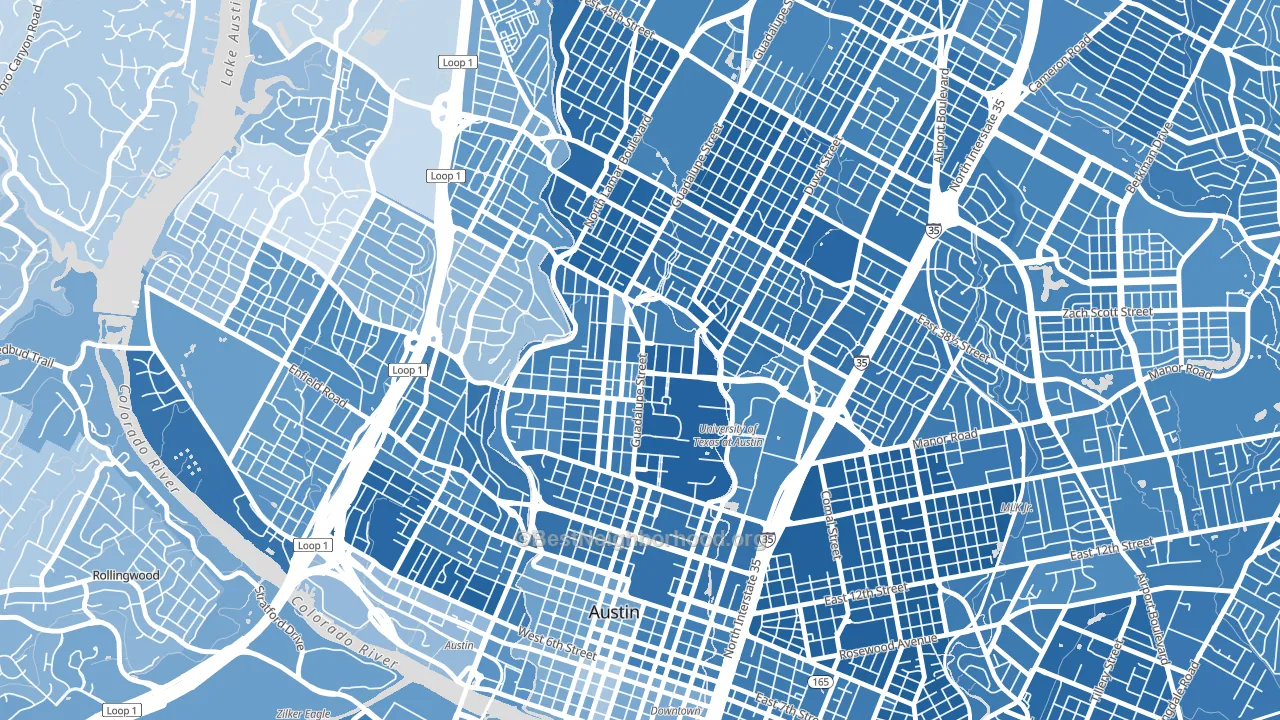 78705, TX block-group political-lean map