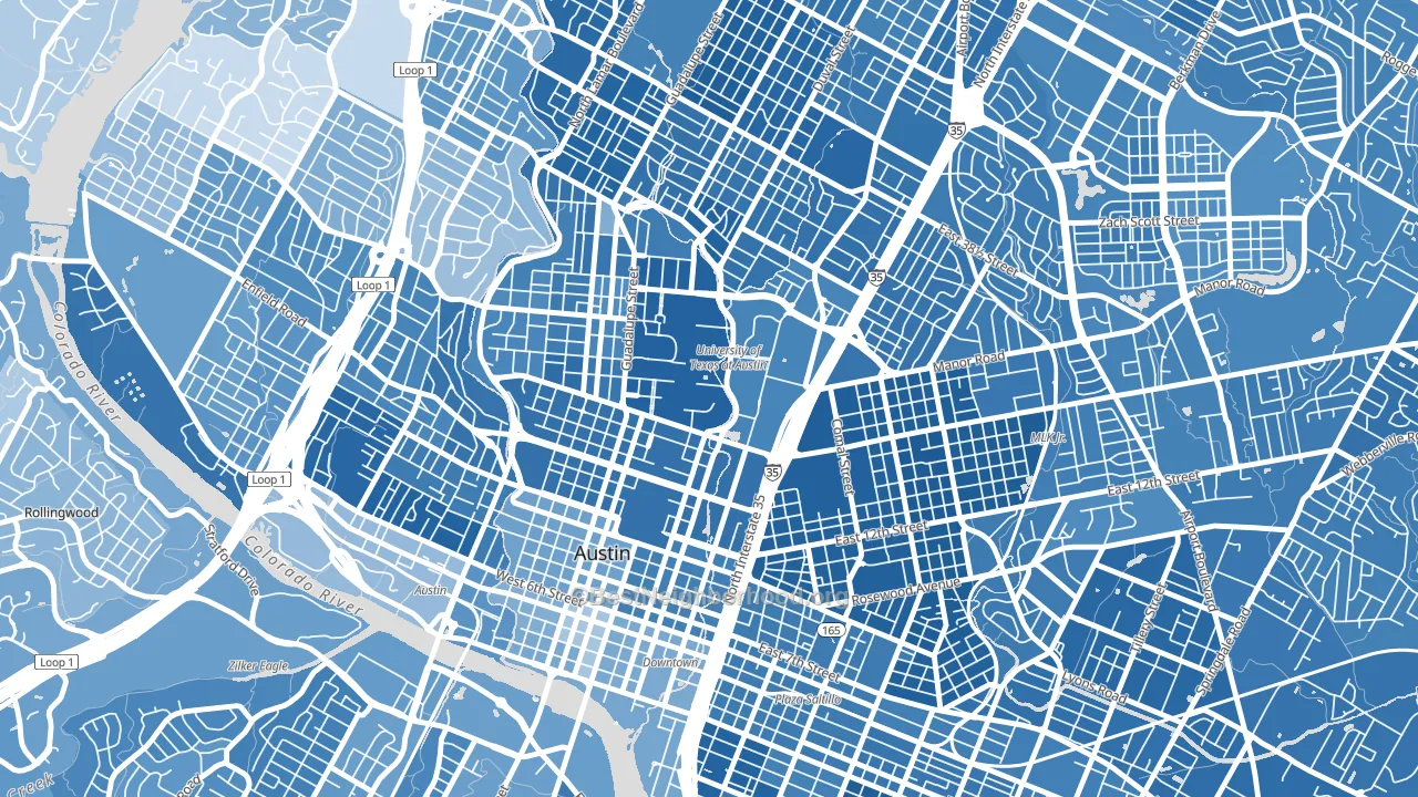 78712, TX block-group political-lean map