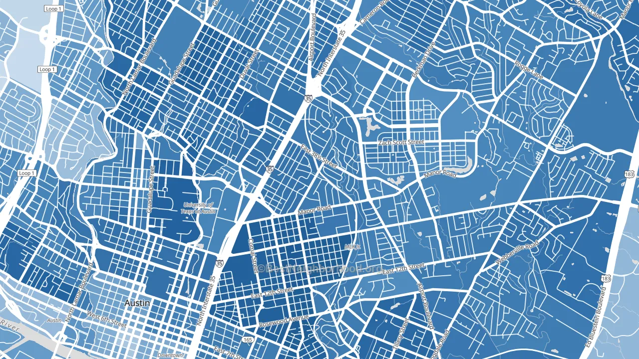 78722, TX block-group political-lean map