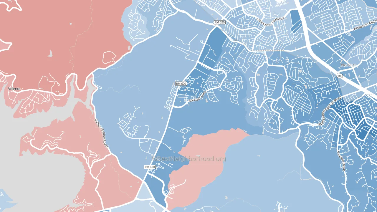 78726, TX block-group political-lean map