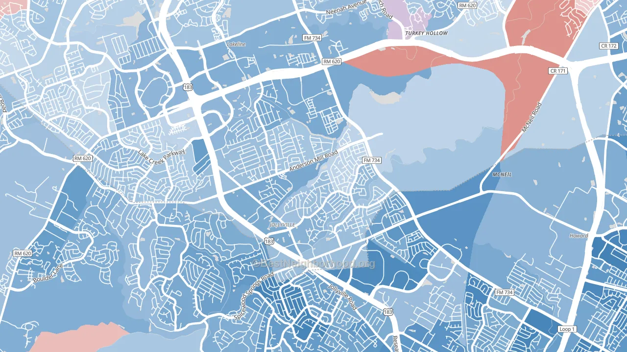 78729, TX block-group political-lean map