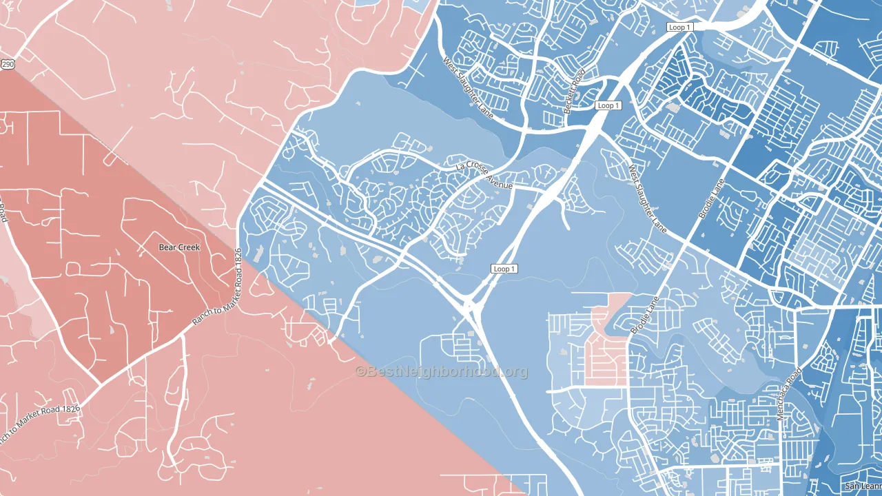 78739, TX block-group political-lean map