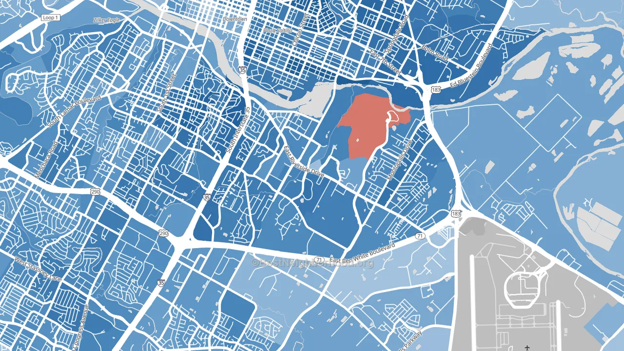 78741, TX block-group political-lean map