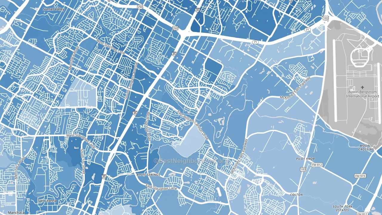 78744, TX block-group political-lean map