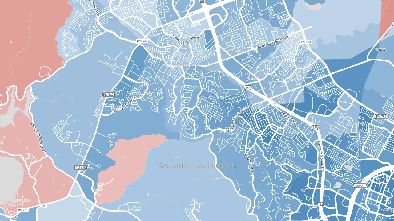 78750, TX block-group political-lean map