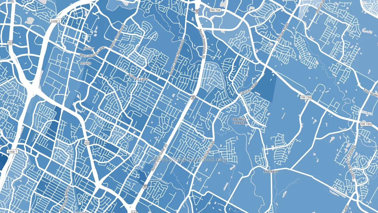 78753, TX block-group political-lean map