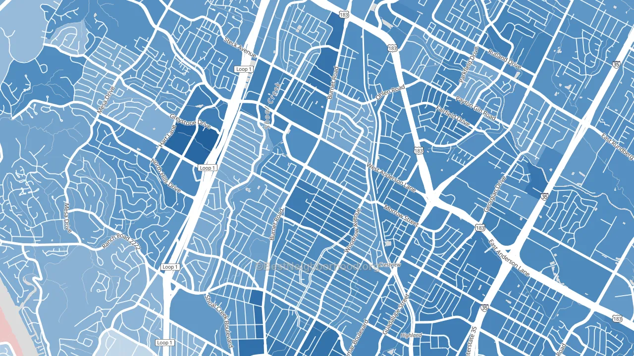 78757, TX block-group political-lean map