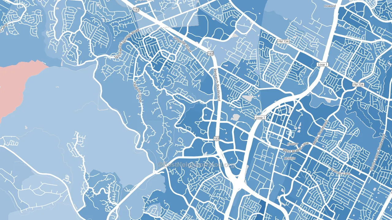 78759, TX block-group political-lean map