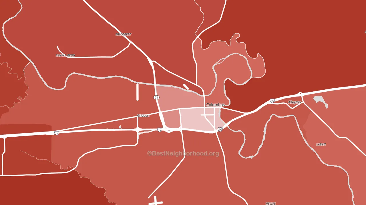 78934, TX block-group political-lean map