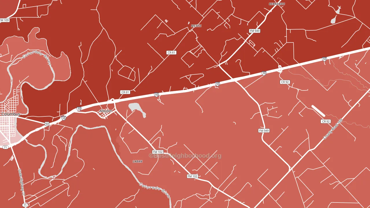 78935, TX block-group political-lean map