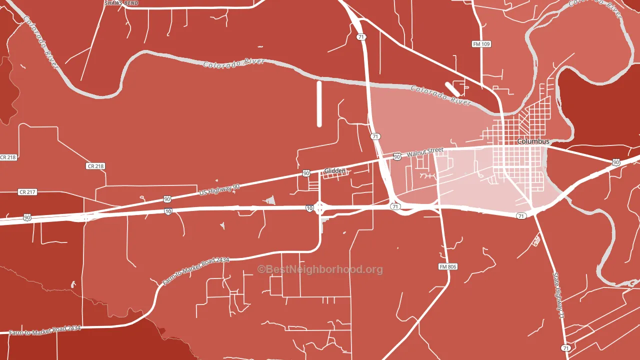 78943, TX block-group political-lean map