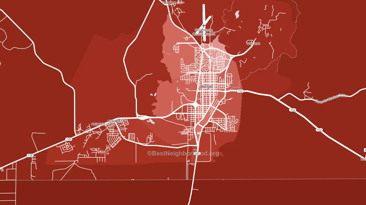 79007, TX block-group political-lean map