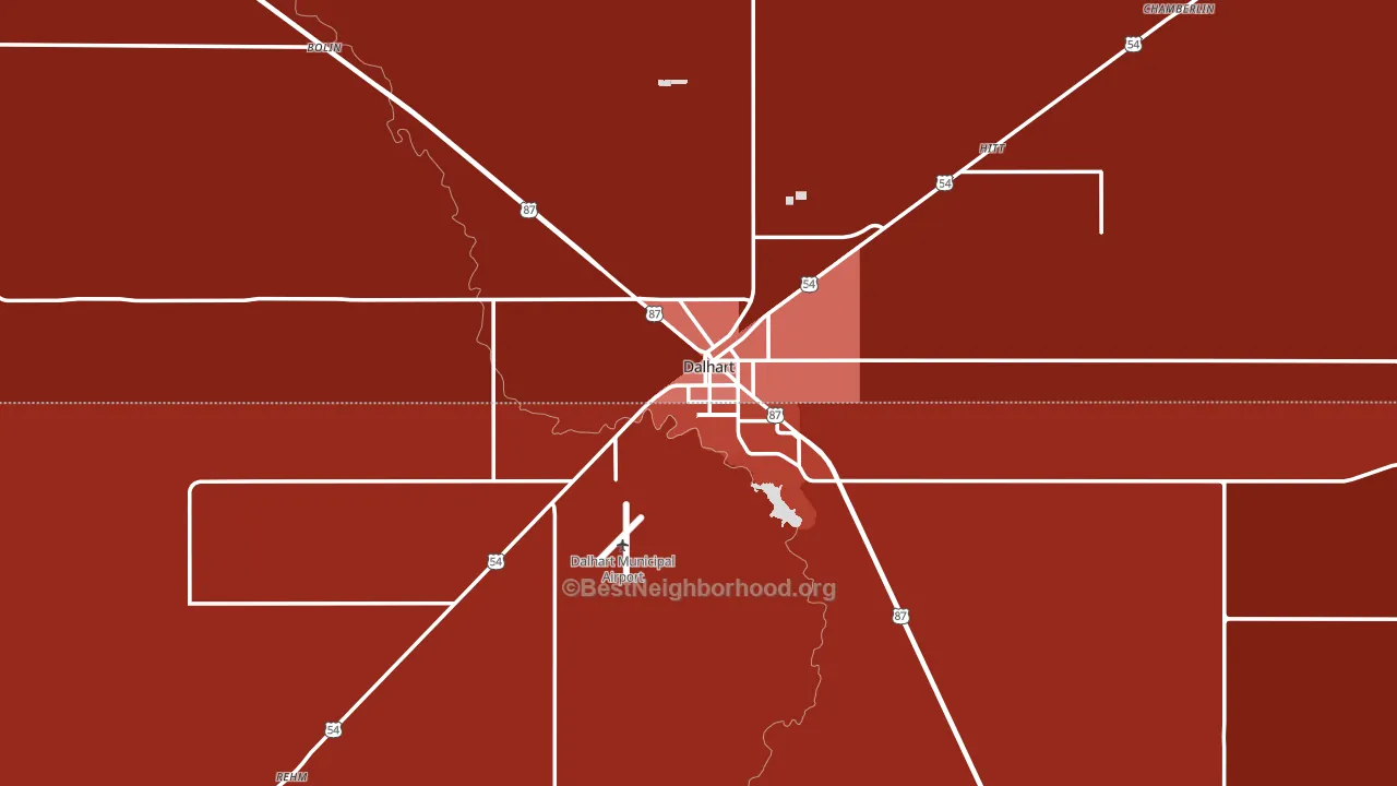 79022, TX block-group political-lean map