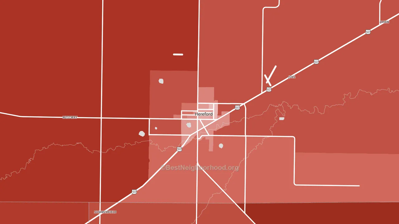 79045, TX block-group political-lean map