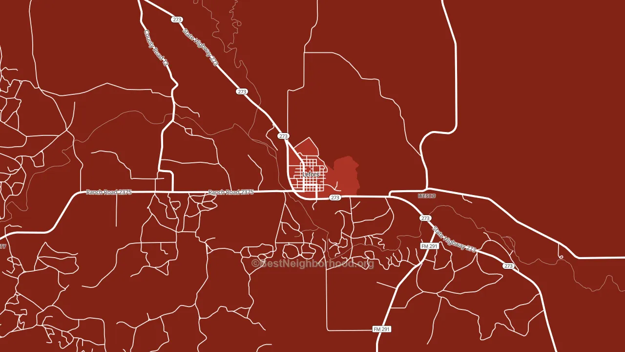 79054, TX block-group political-lean map