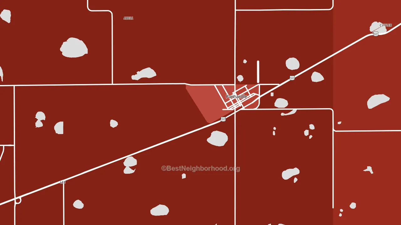 79068, TX block-group political-lean map