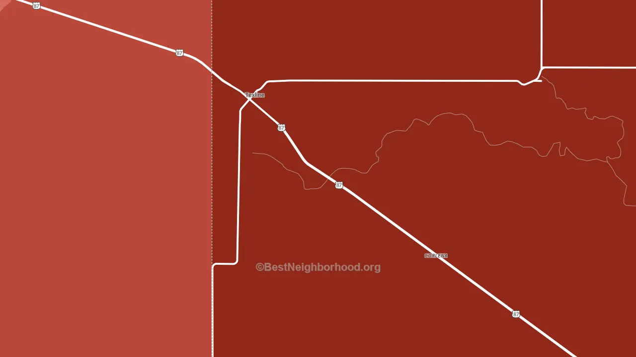 79087, TX block-group political-lean map