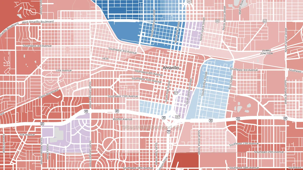 79101, TX block-group political-lean map