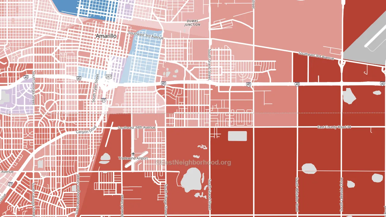 79103, TX block-group political-lean map