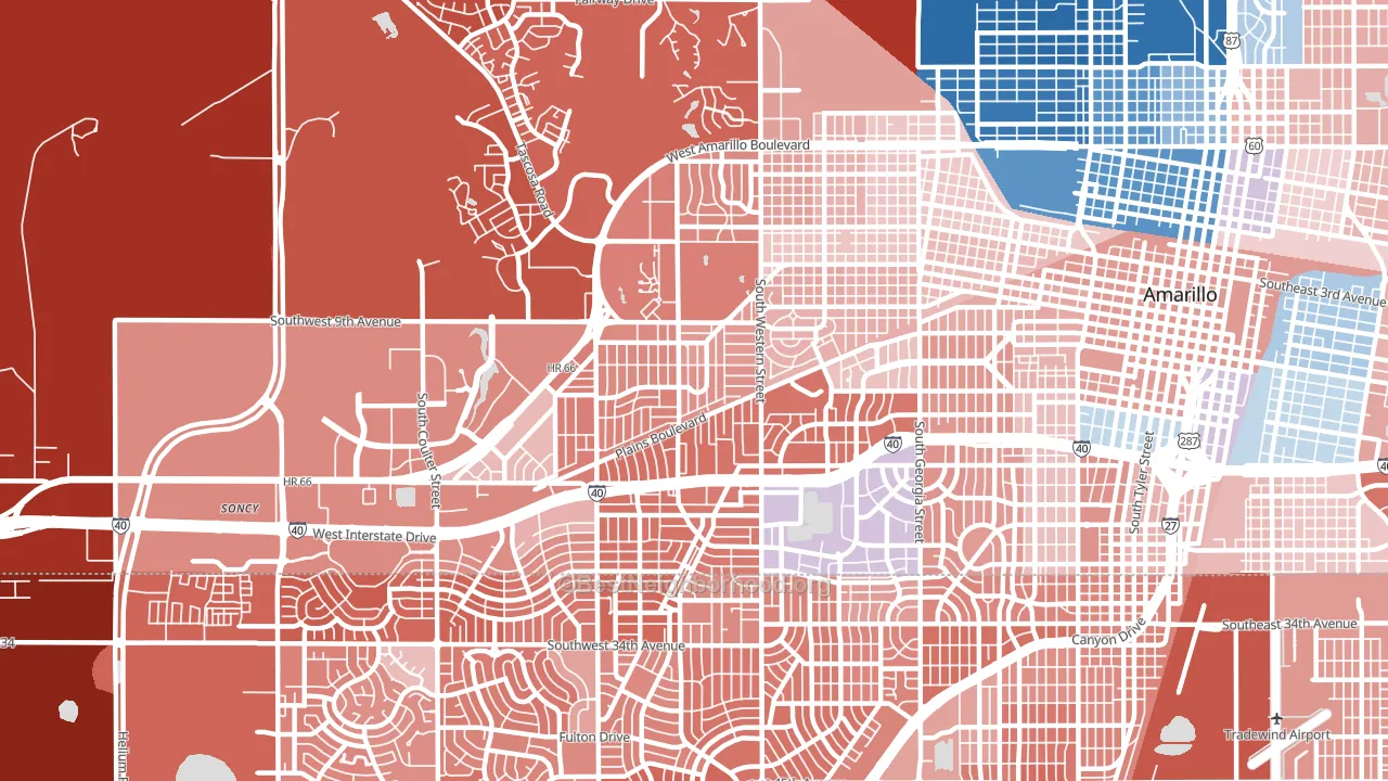79106, TX block-group political-lean map