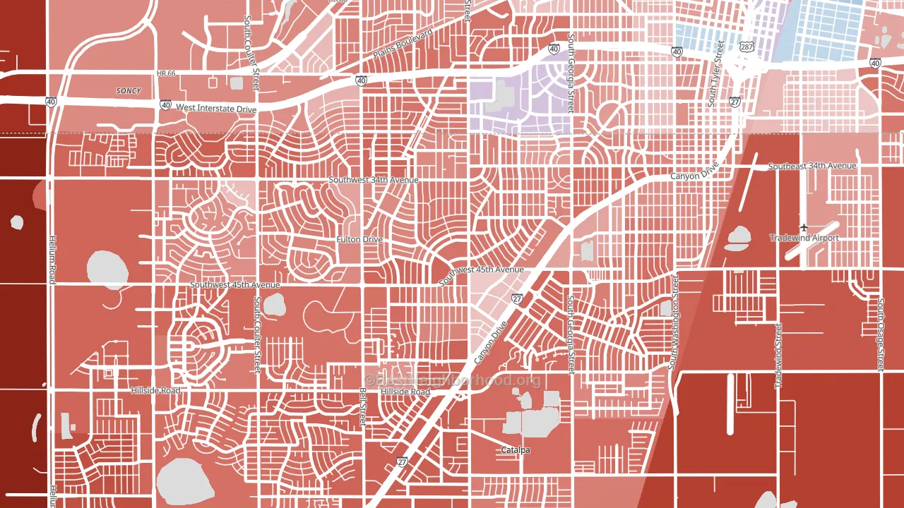 79109, TX block-group political-lean map
