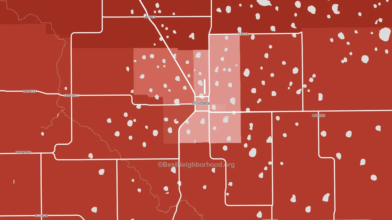 79235, TX block-group political-lean map