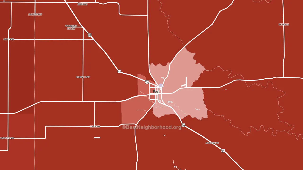 79356, TX block-group political-lean map
