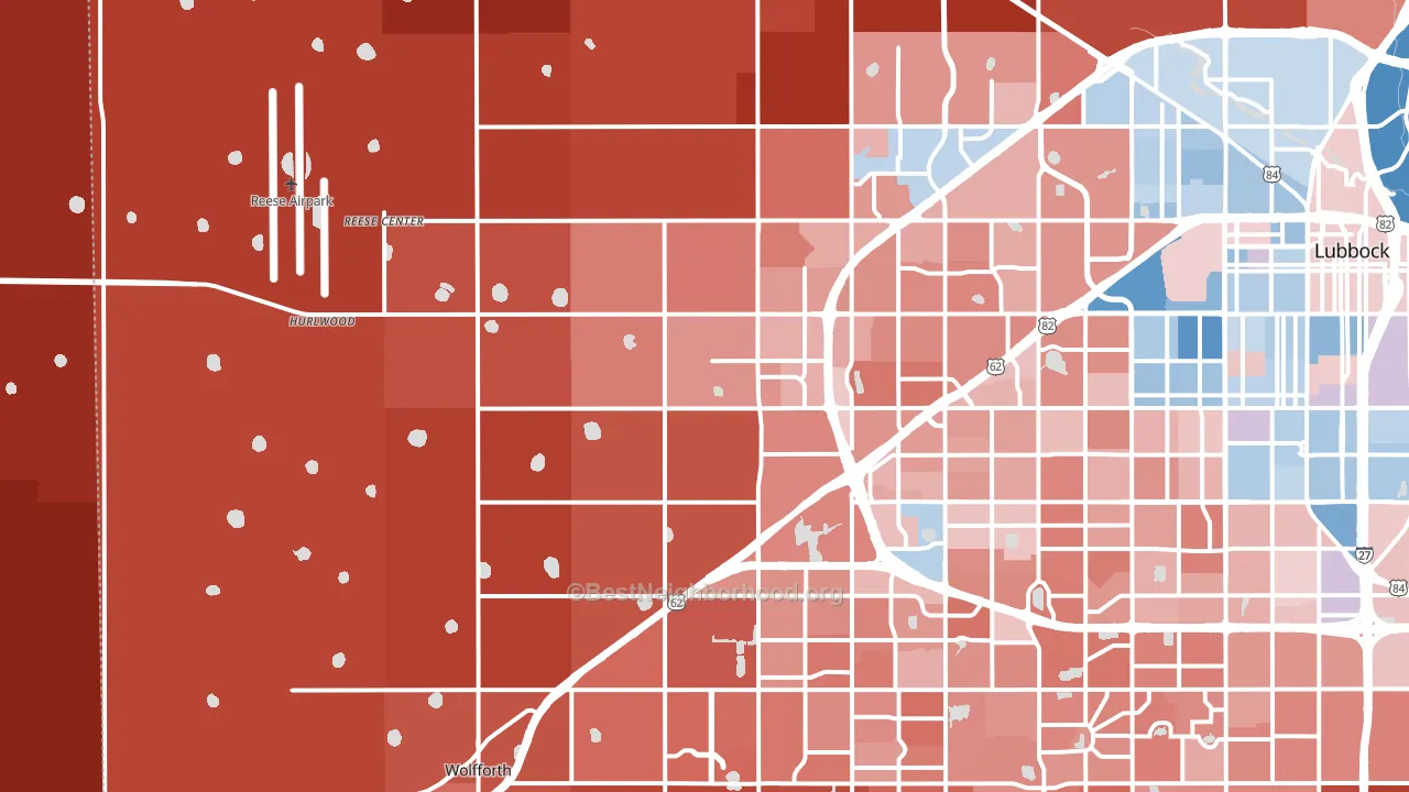 79407, TX block-group political-lean map