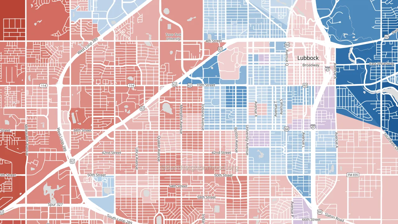 79410, TX block-group political-lean map