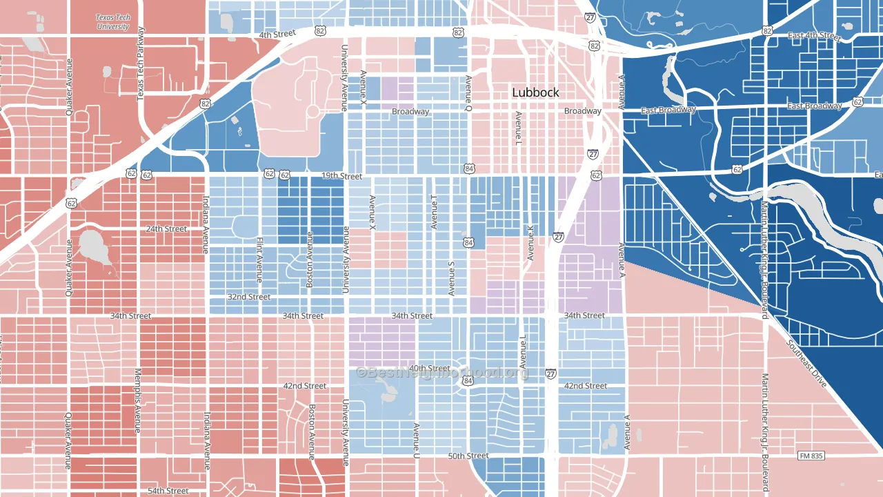 79411, TX block-group political-lean map