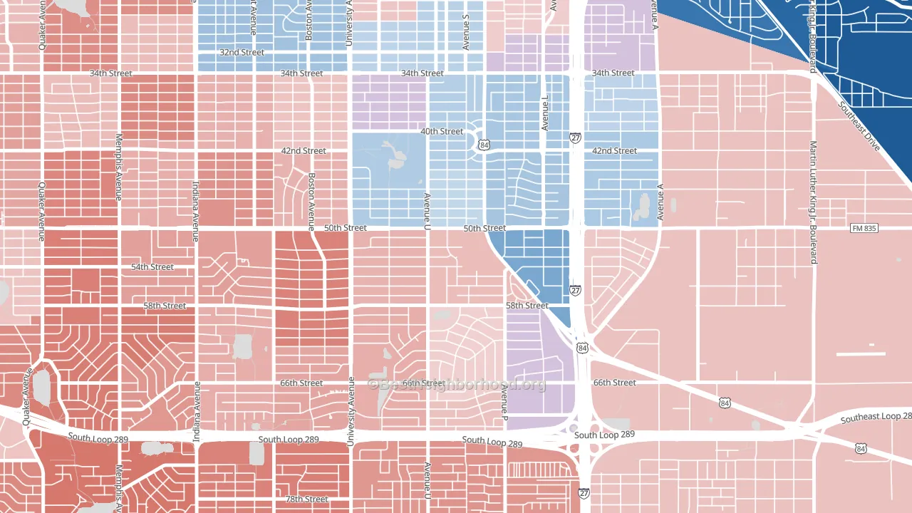 79412, TX block-group political-lean map