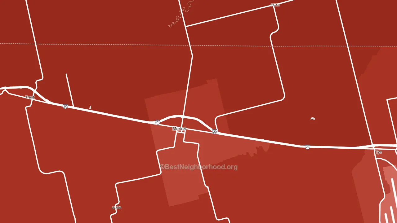 79536, TX block-group political-lean map