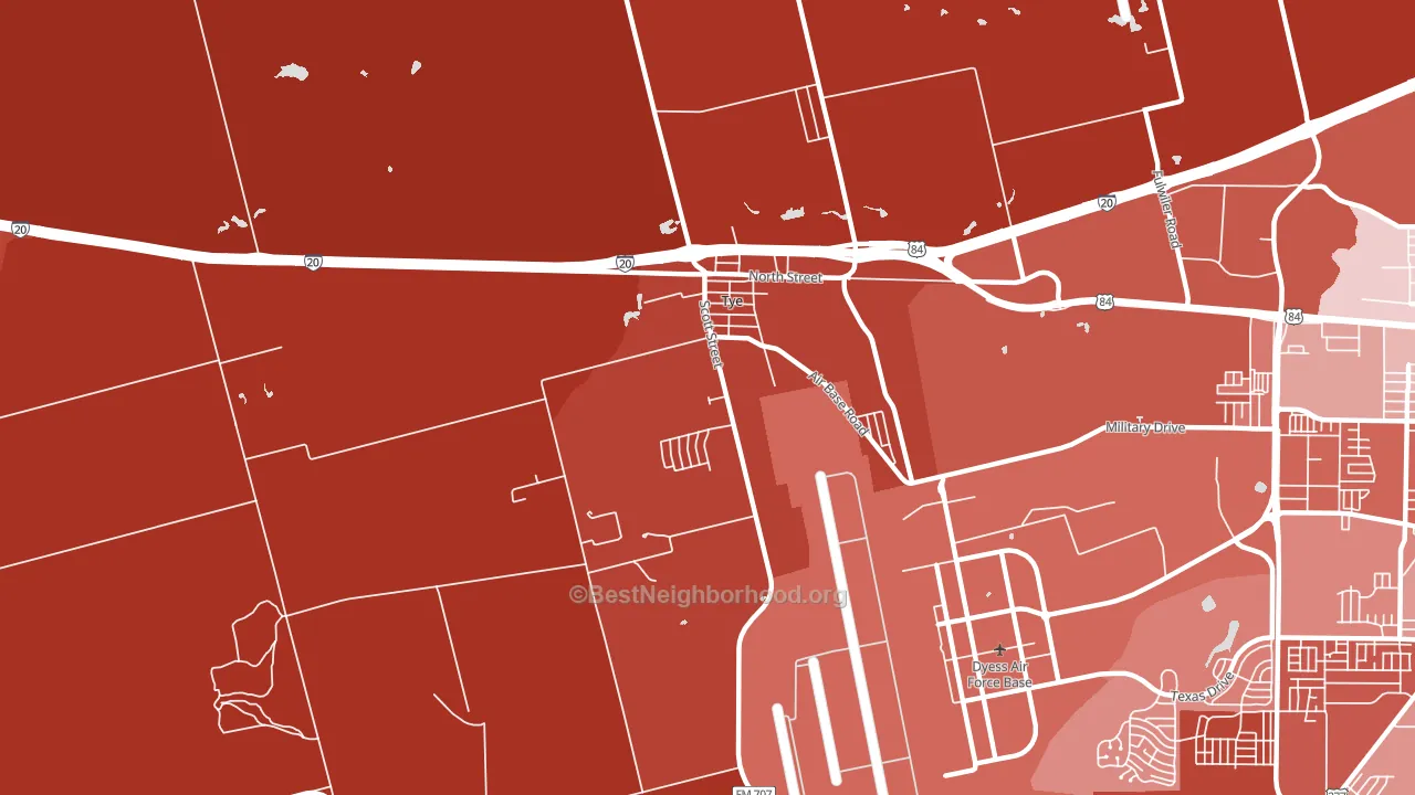 79563, TX block-group political-lean map