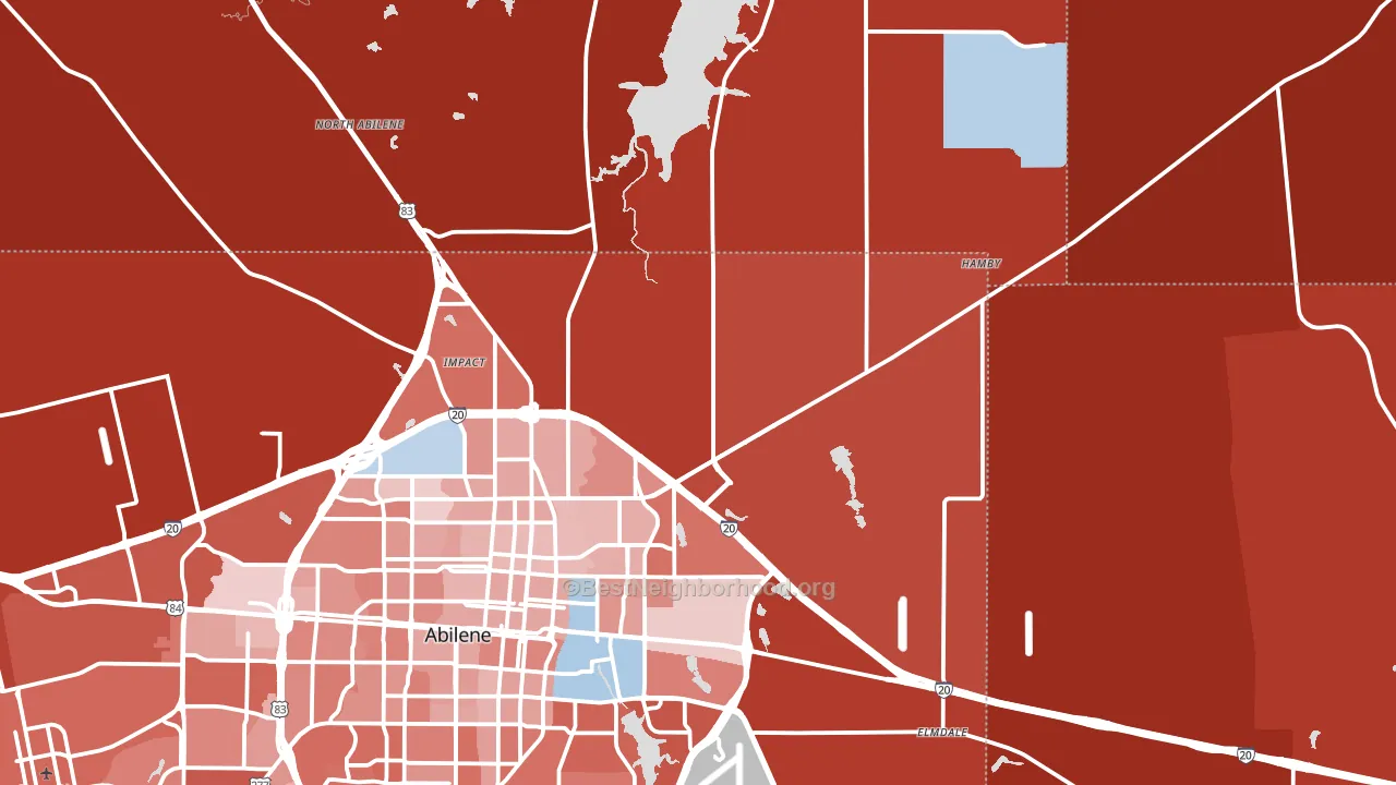79601, TX block-group political-lean map