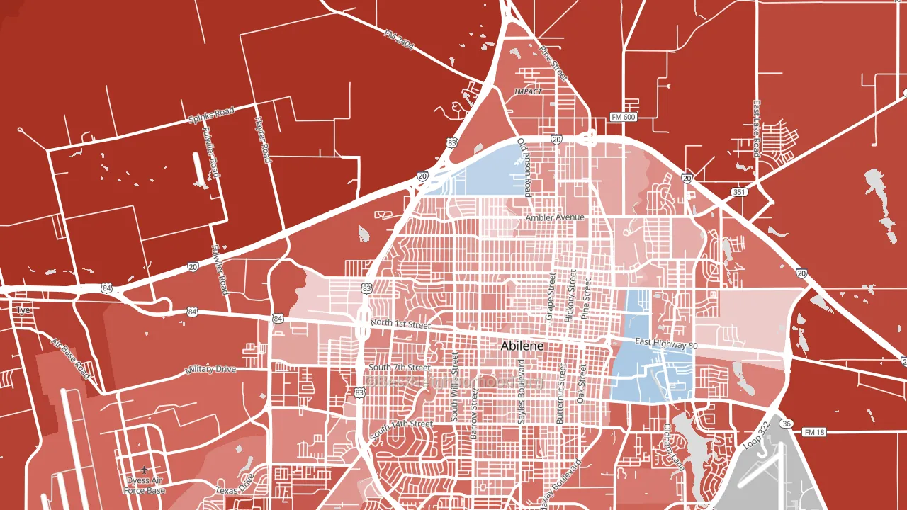 79603, TX block-group political-lean map