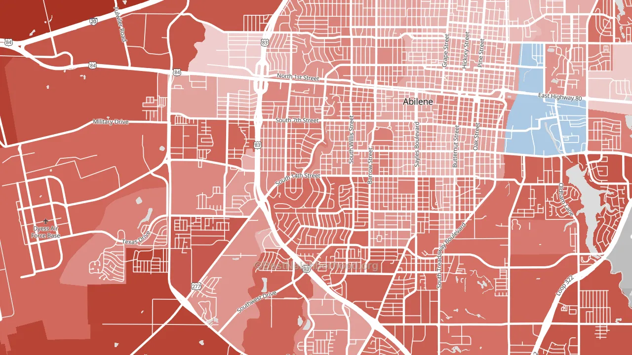 79605, TX block-group political-lean map