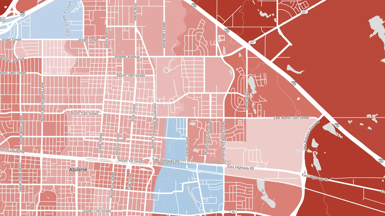79699, TX block-group political-lean map
