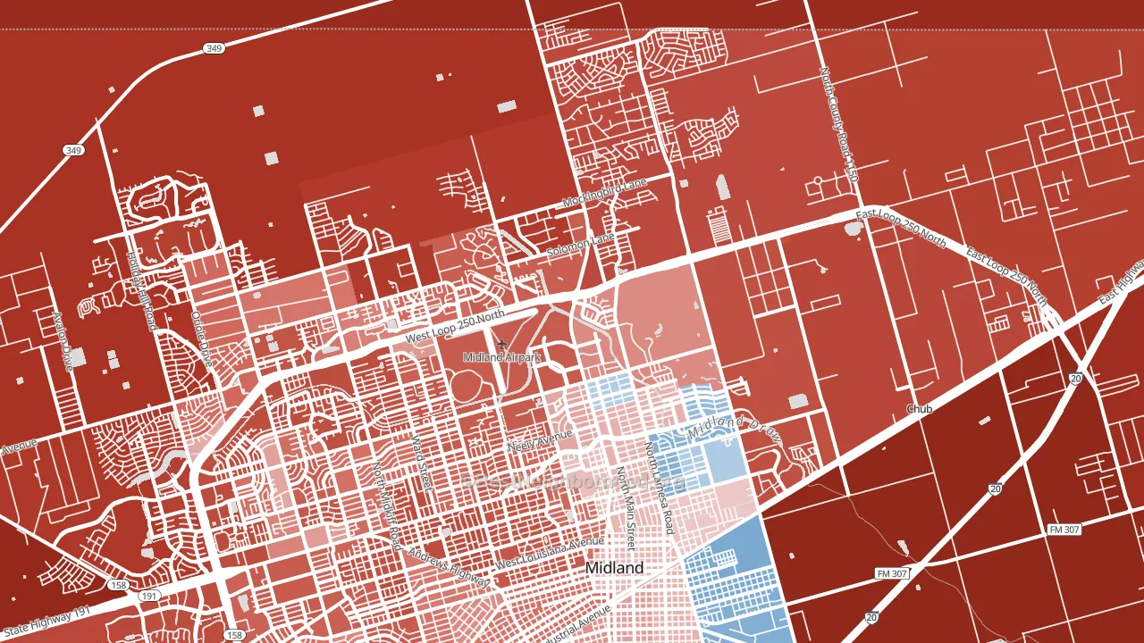 79705, TX block-group political-lean map