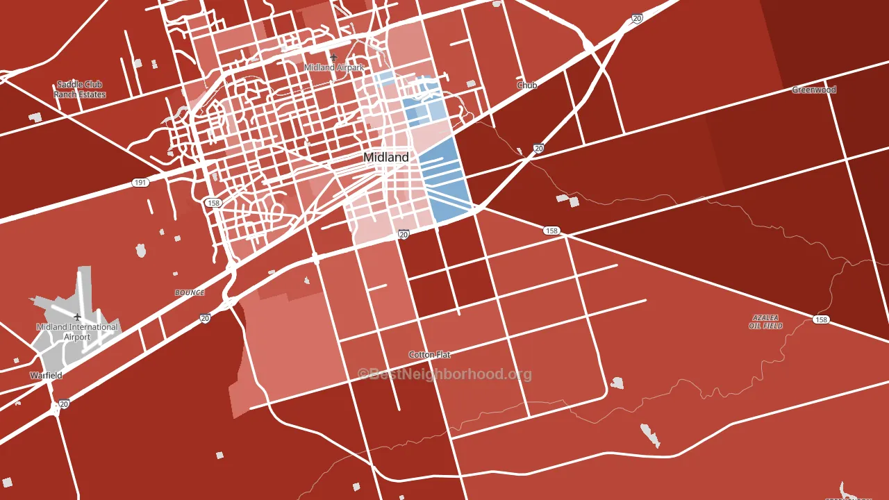 79706, TX block-group political-lean map