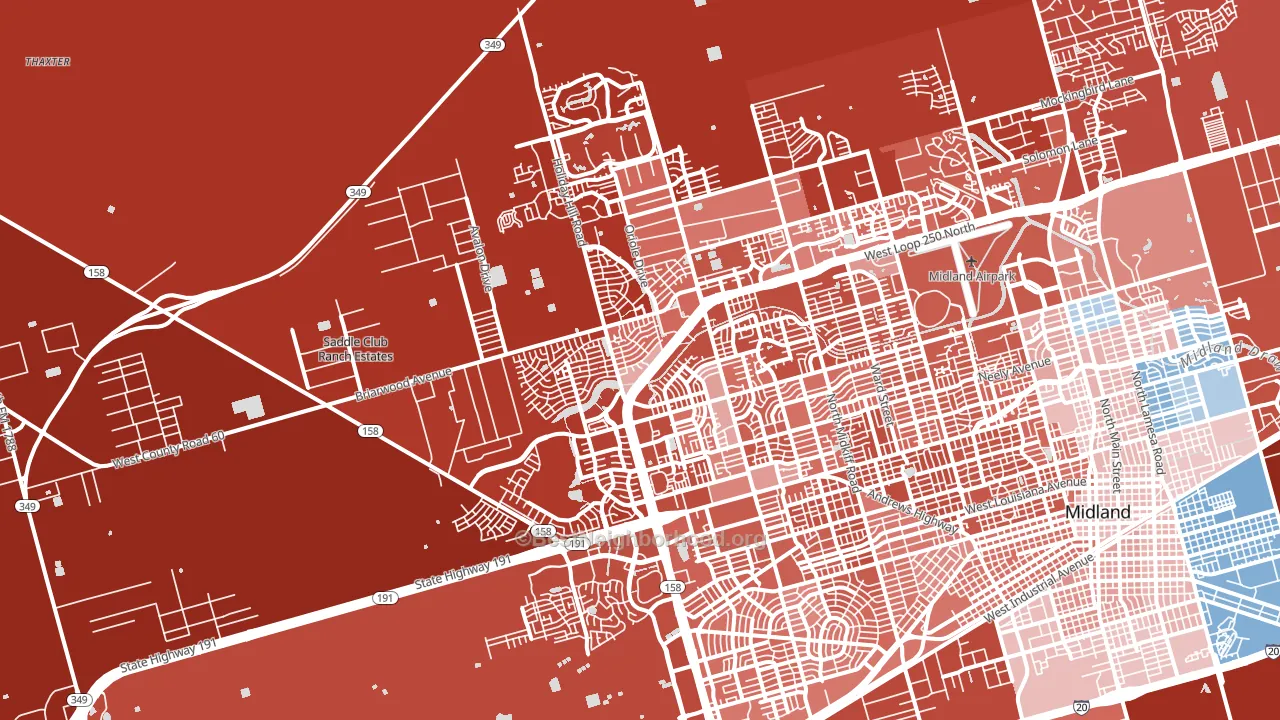79707, TX block-group political-lean map
