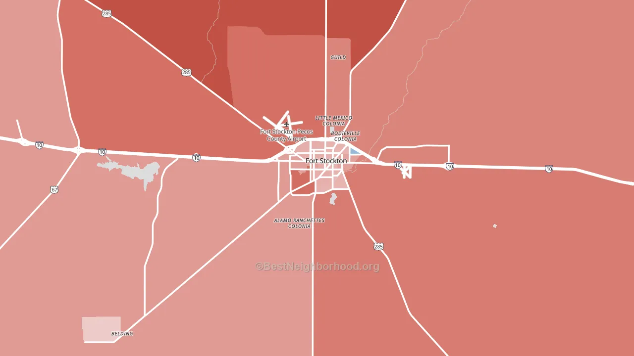 79735, TX block-group political-lean map