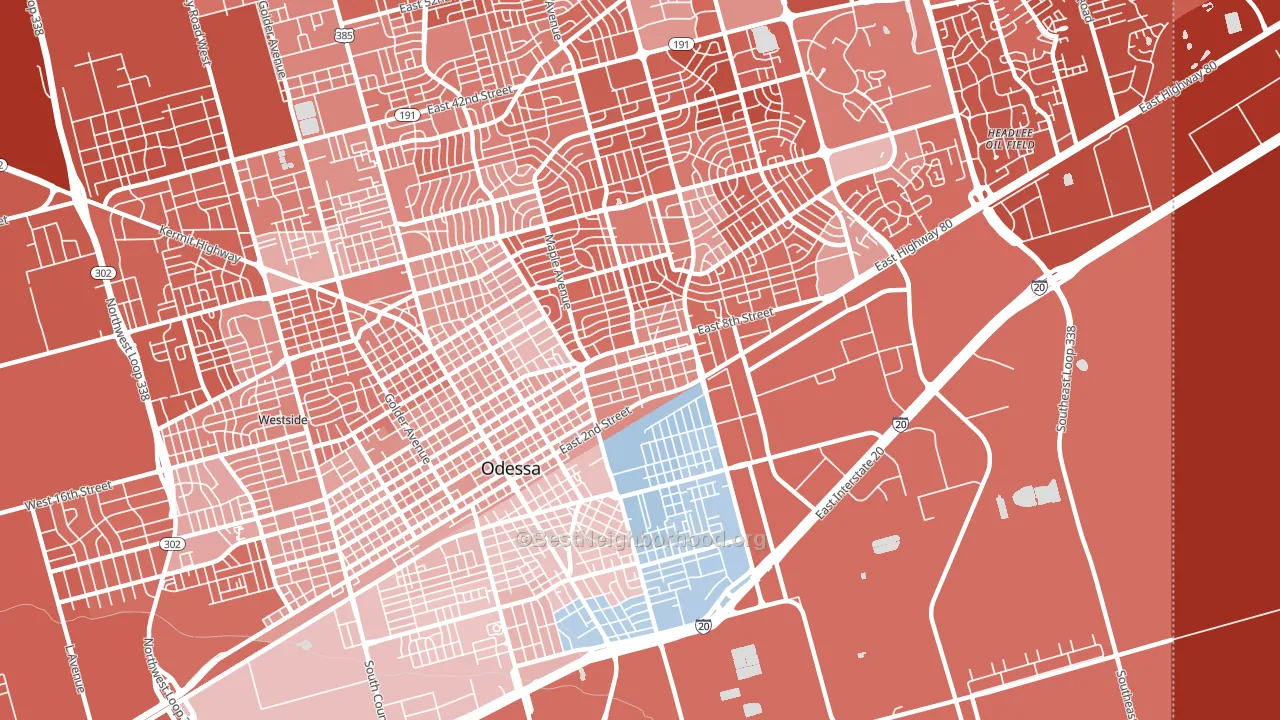 79761, TX block-group political-lean map