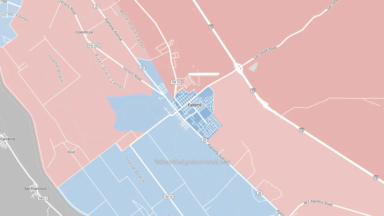 79838, TX block-group political-lean map