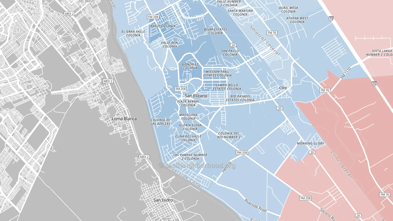 79849, TX block-group political-lean map