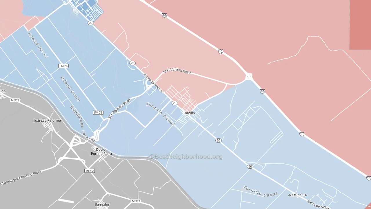 79853, TX block-group political-lean map