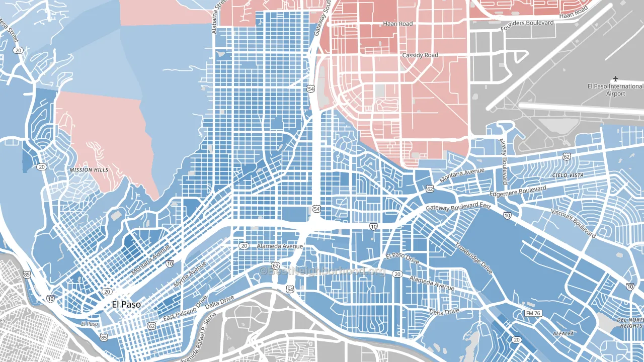79903, TX block-group political-lean map
