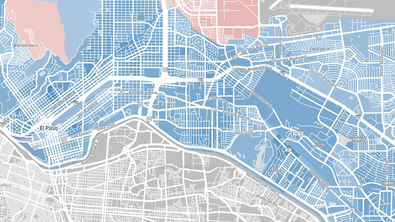 79905, TX block-group political-lean map