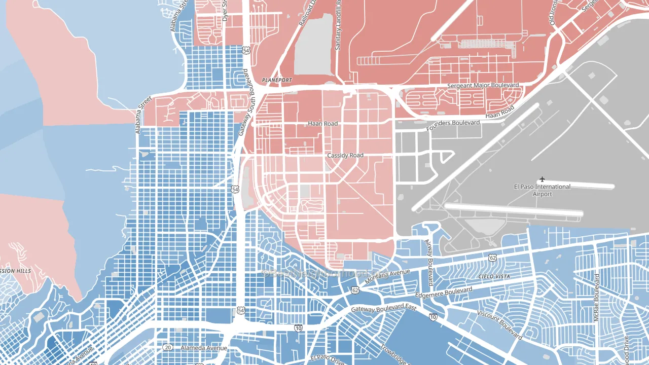 79906, TX block-group political-lean map