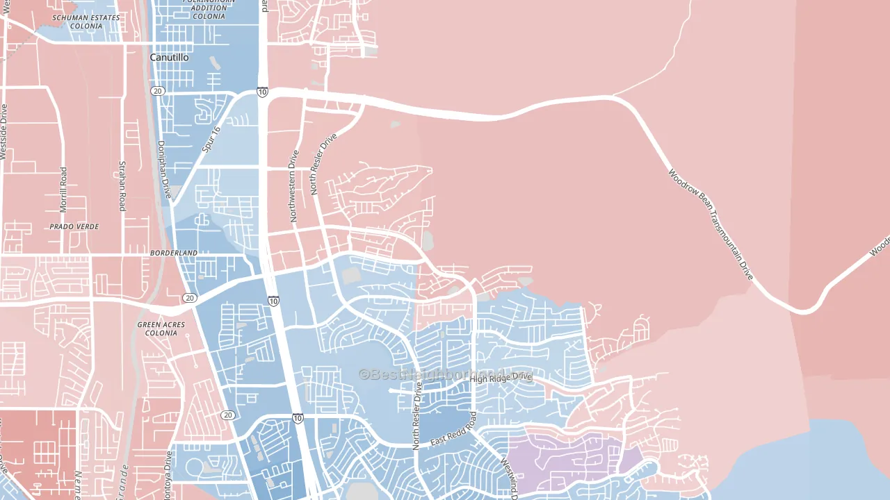 79911, TX block-group political-lean map