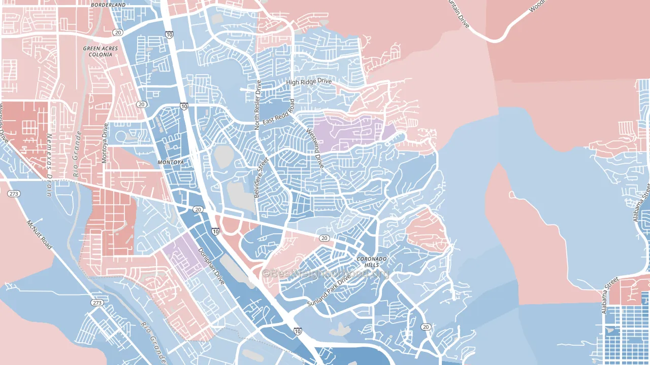 79912, TX block-group political-lean map